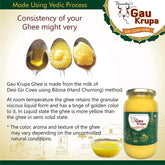 Organic Gir Cow Desi Ghee By Gau Krupa | Vedic Bilona Method Gir Gaay Ghee Good For Taste | (100ml) 3.3 Ounce | Jar Pack
